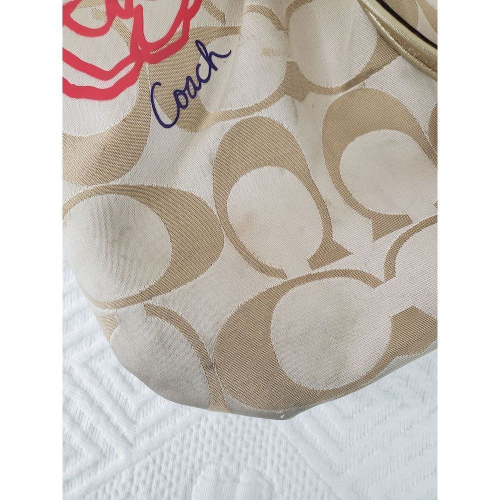 Coach Daisy Applique Multicolor Tote Bag - Picture 3 of 8